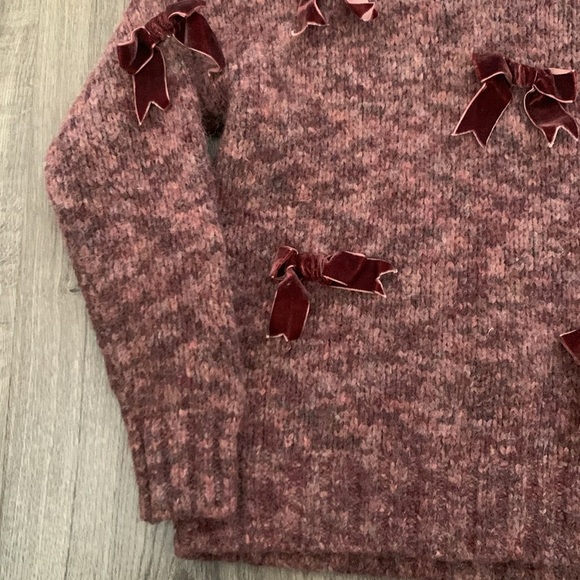 Madewell Velvet Bow Pullover Sweater Size Small - Picture 5 of 9